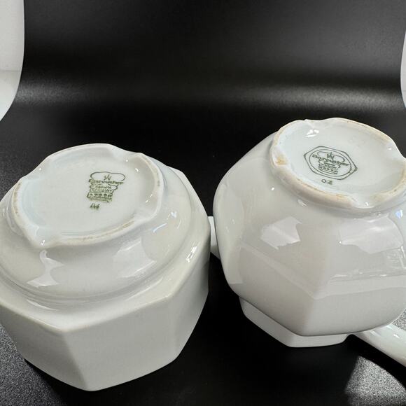Vintage Bareuther Cream and Sugar Set White Bavaria Germany - Picture 9 of 14